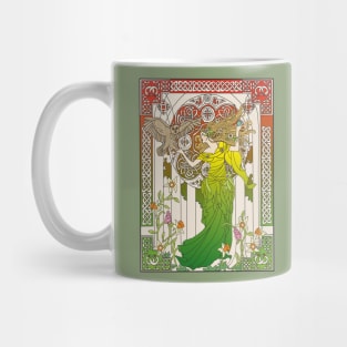 Celtic Woman (cream on green) Mug